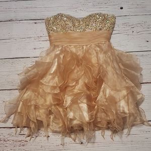 Bibian Tan with Rhinestones Dress